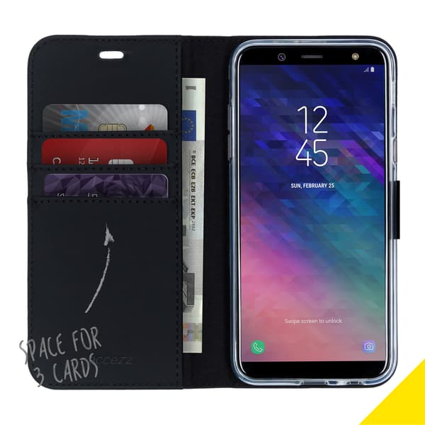 Accezz Wallet softcase bogomslag til Samsung Galaxy A6 (2018) - Sort