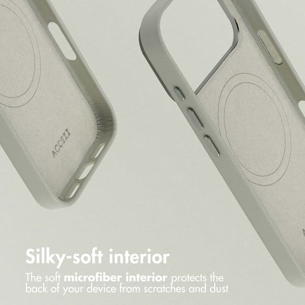 Accezz Läder Baksida MagSafe för Apple iPhone 17 Pro - Light Grey