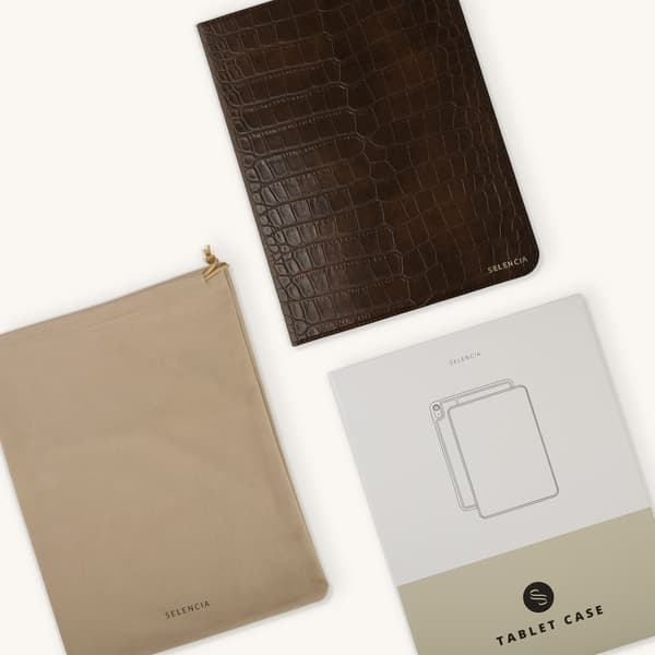 Selencia Croco bogcover til Samsung Galaxy Tab A11 Plus / A9 Plus - Choco Brown