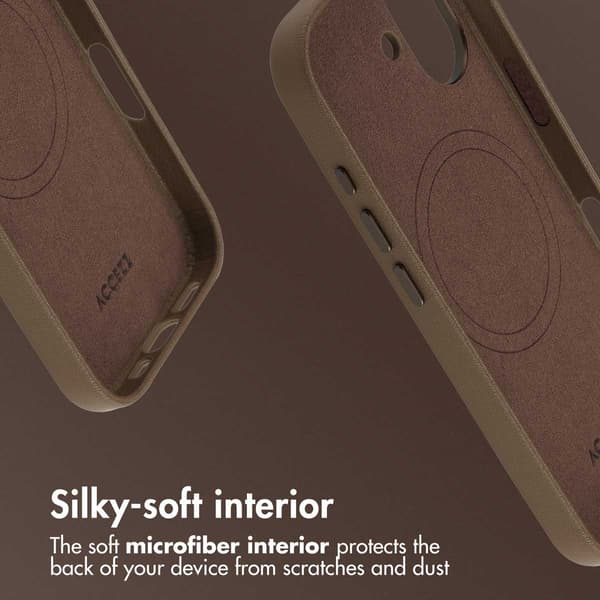 Accezz Läder Baksida MagSafe för Apple iPhone 17 - Coffee Brown