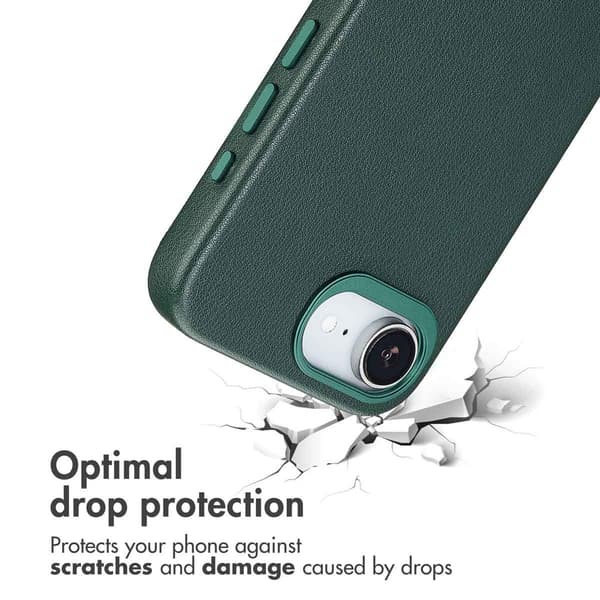 Accezz Läder Baksida MagSafe för Apple iPhone 17e / 16e - Cedar Green