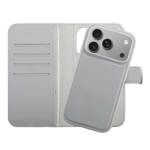 Accezz Edge avtagbart plånboksfodral med MagSafe för Apple iPhone 18 Pro / 17 Pro - Grå