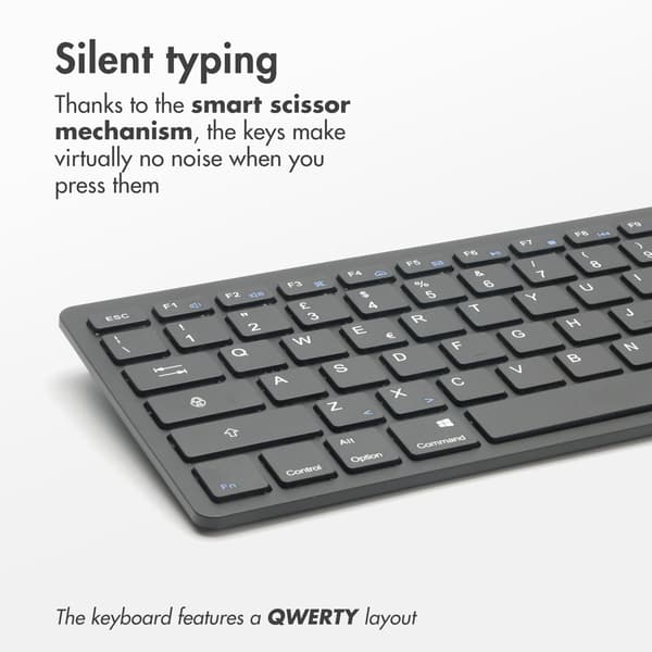imoshion Wireless Bluetooth Keyboard - Wireless Keyboard - QWERTY - Black