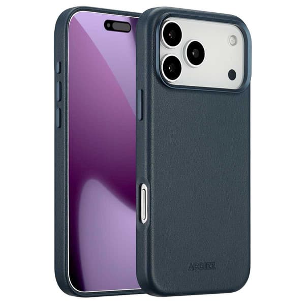 Accezz Läder Baksida MagSafe för Apple iPhone 17 Pro Max - Nightfall Blue