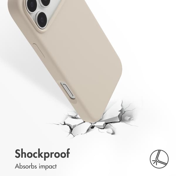 Accezz Liquid silicone bagside-cover med MagSafe til Apple iPhone 17 Pro Max - Stone