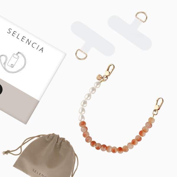 Selencia Pearl Blush telefonkæde - Peach