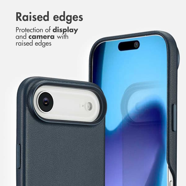 Accezz Läder Baksida MagSafe för Apple iPhone Air - Nightfall Blue