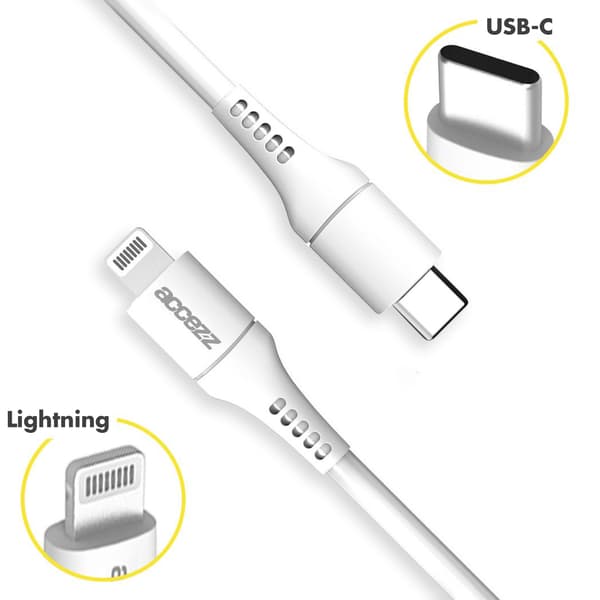 Accezz Lightning to USB-C cable - MFi certification - 1 metre - White
