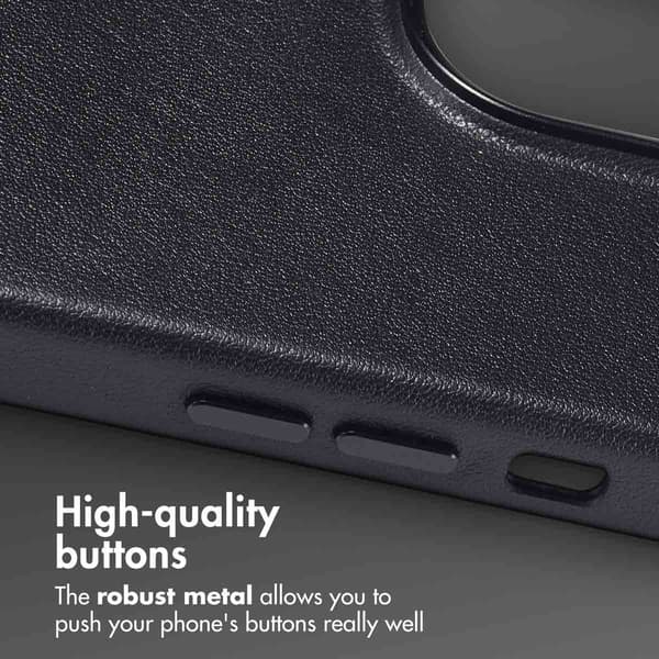Accezz Läder Baksida MagSafe för Apple iPhone 14 Pro Max - Onyx Black