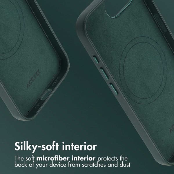 Accezz Läder Baksida MagSafe för Apple iPhone 17e / 16e - Cedar Green