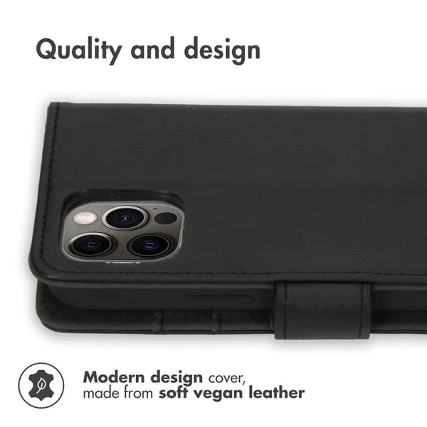 imoshion Luksus bogomslag til Apple iPhone 12 (Pro) - Sort