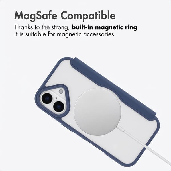 imoshion Transparent bookcase med MagSafe til Apple iPhone 17 - Blå
