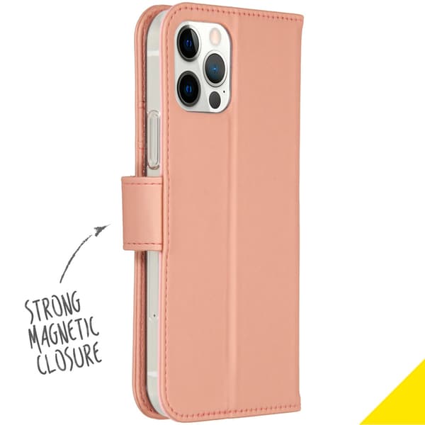 Accezz Plånbok Softcase Bokfodral för Apple iPhone 12 (Pro) - Roséguld