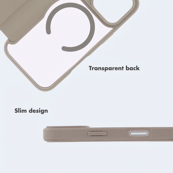 Transparent bookcase med MagSafe til Apple iPhone 17 Pro - Beige