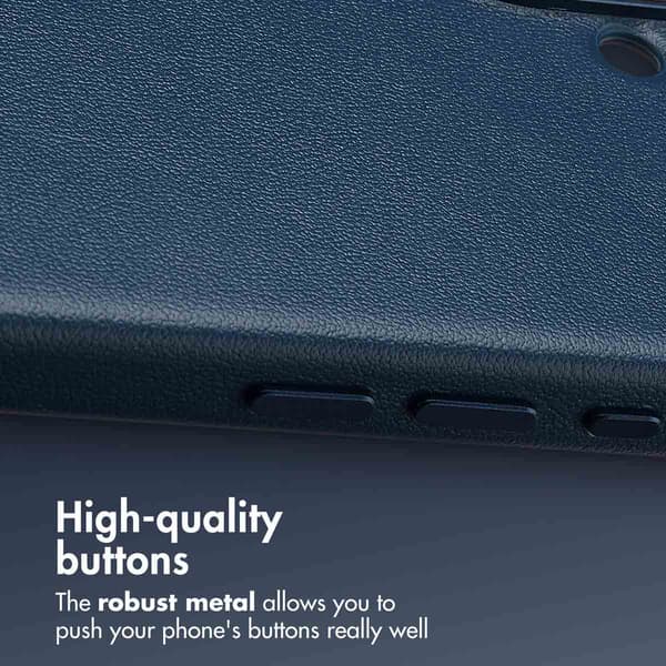Accezz Läder Baksida MagSafe för Apple iPhone 16 - Nightfall Blue
