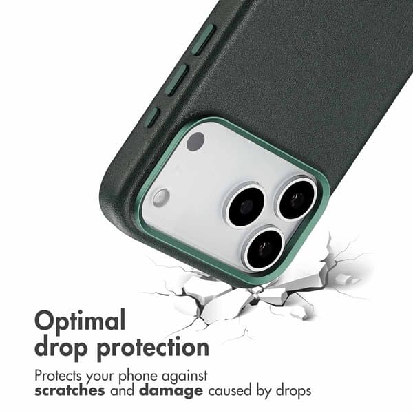 Accezz Läder Baksida MagSafe för Apple iPhone 17 Pro Max - Cedar Green