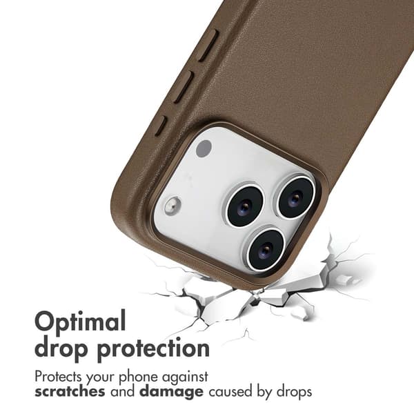Accezz Läder Baksida MagSafe för Apple iPhone 17 Pro - Coffee Brown