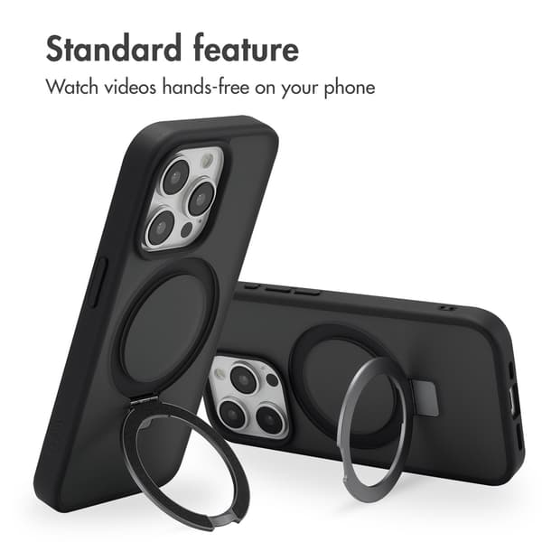 Accezz Ring Stand bagside-cover med MagSafe til Apple iPhone 15 Pro - Sort