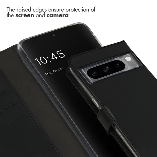 Selencia Ægte læder bogomslag til Google Pixel 8 Pro - Sort