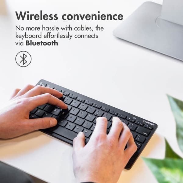 imoshion Wireless Bluetooth Keyboard - Wireless Keyboard - QWERTY - Black