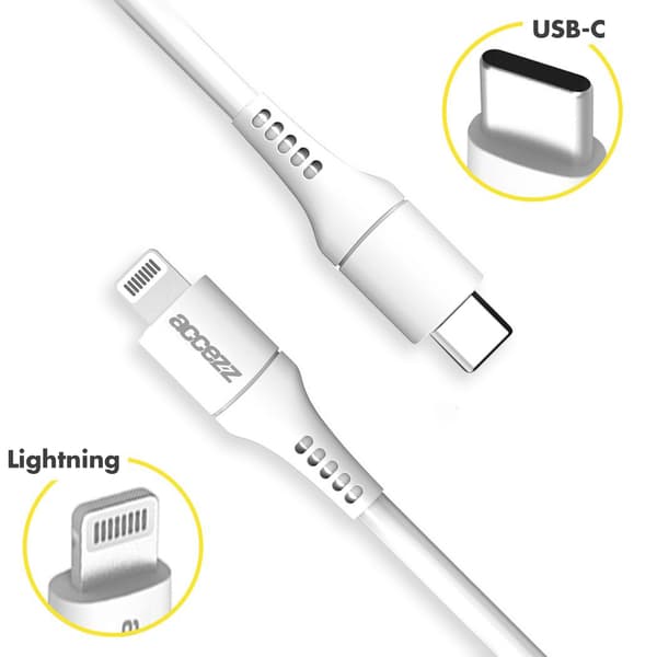Accezz Lightning to USB-C cable - MFi certification - 2 metres - White