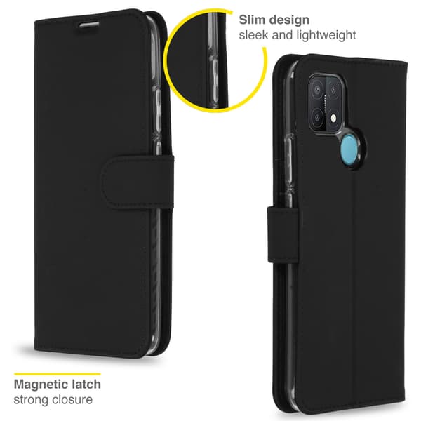 Accezz Wallet softcase bogomslag til Oppo A15 - Sort