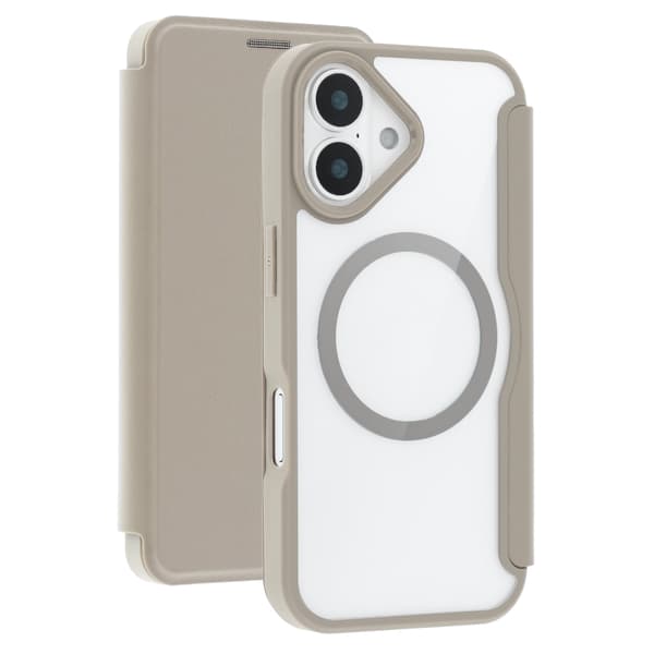 Transparent bookcase med MagSafe til Apple iPhone 17 - Beige