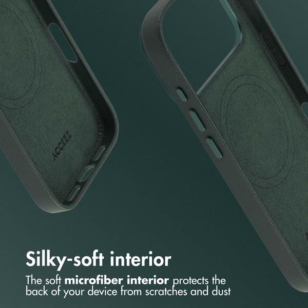 Accezz Läder Baksida MagSafe för Apple iPhone 17 Pro Max - Cedar Green