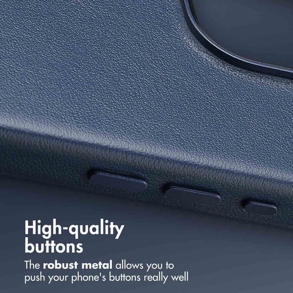 Accezz Läder Baksida MagSafe för Apple iPhone 16 Pro - Nightfall Blue