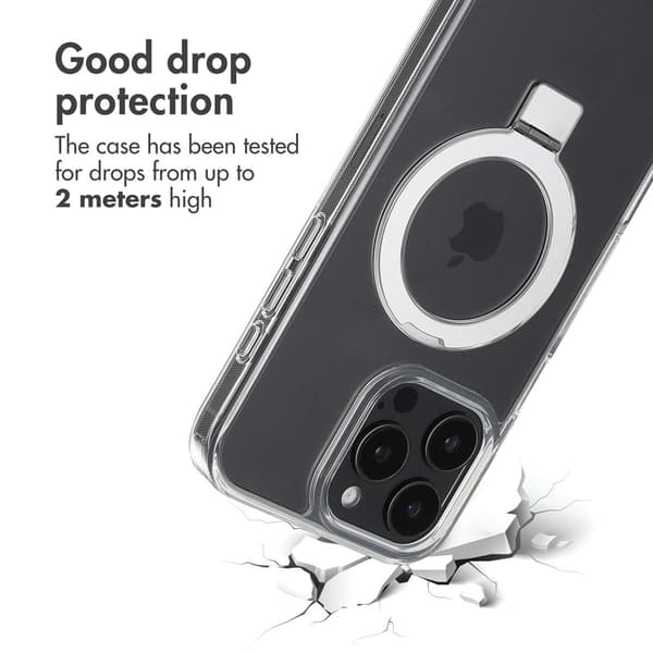 Accezz Ringstativ Baksida med MagSafe för Apple iPhone 16 Pro Max - Transparent