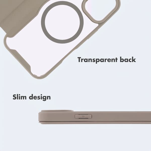 Transparent Bookcase with MagSafe for the Apple iPhone 15 - Beige