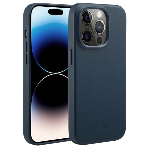 Accezz Læder bagside-cover med MagSafe til Apple iPhone 14 Pro - Nightfall Blue