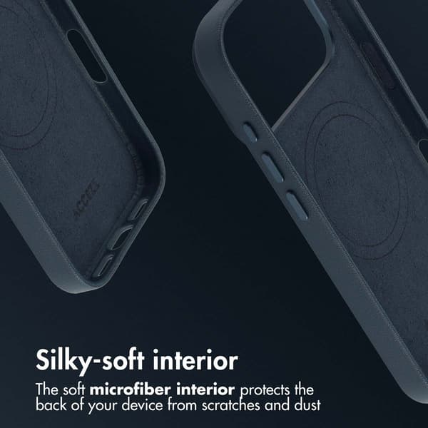 Accezz Läder Baksida MagSafe för Apple iPhone 17 Pro Max - Nightfall Blue