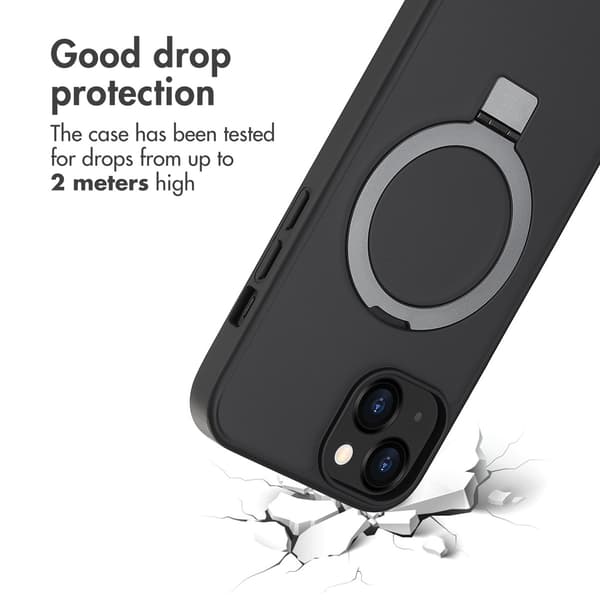 Accezz Ring Stand bagside-cover med MagSafe til Apple iPhone 13 - Sort