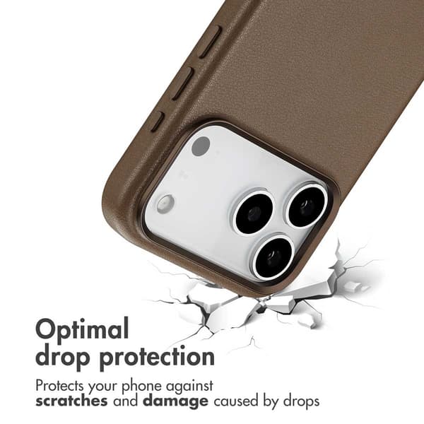 Accezz Läder Baksida MagSafe för Apple iPhone 17 Pro Max - Coffee Brown