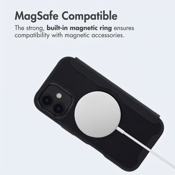 imoshion Transparent bookcase med MagSafe til Apple iPhone 16 - Sort
