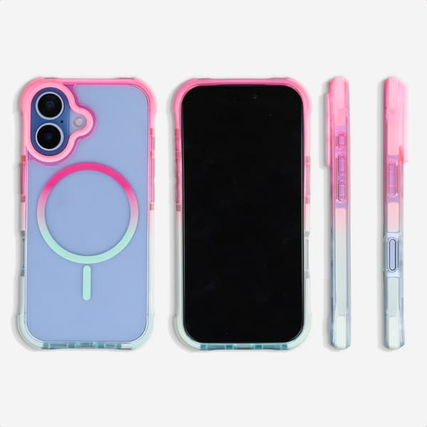 Selencia Gradient MagSafe Baksida för Apple iPhone 17 - Rosa / Blå