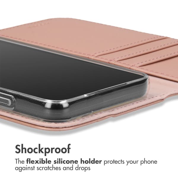 Accezz Wallet softcase bogomslag til Apple iPhone 12 (Pro) - Rosaguld
