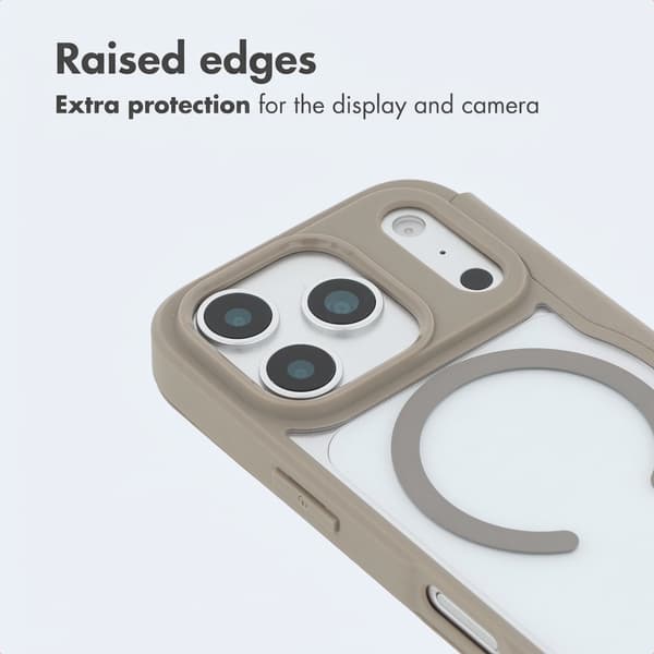 Transparent bookcase med MagSafe til Apple iPhone 17 Pro - Beige