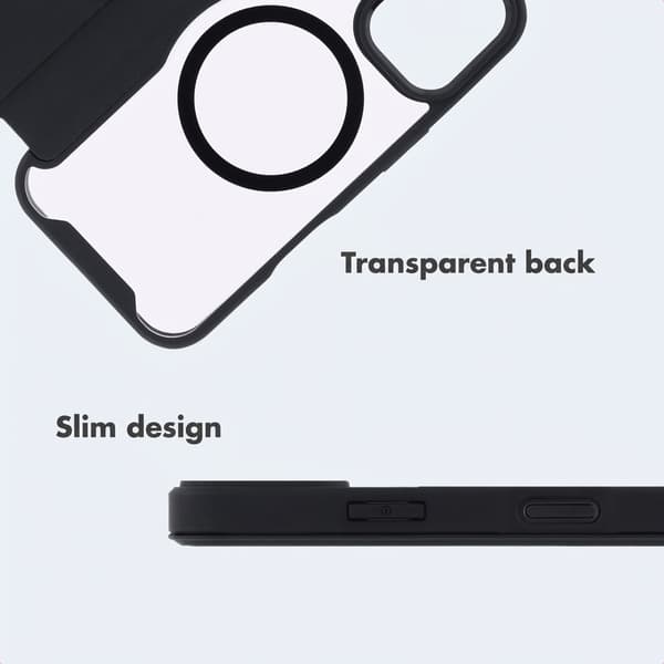 imoshion Transparent bookcase med MagSafe til Apple iPhone 16 - Sort
