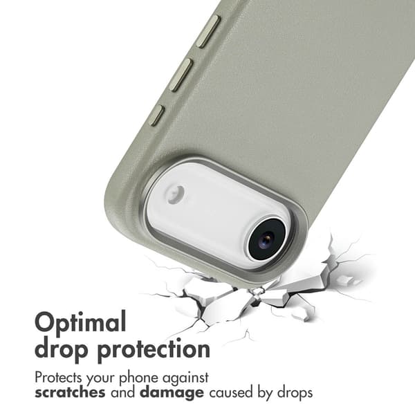 Accezz Läder Baksida MagSafe för Apple iPhone Air - Light Grey