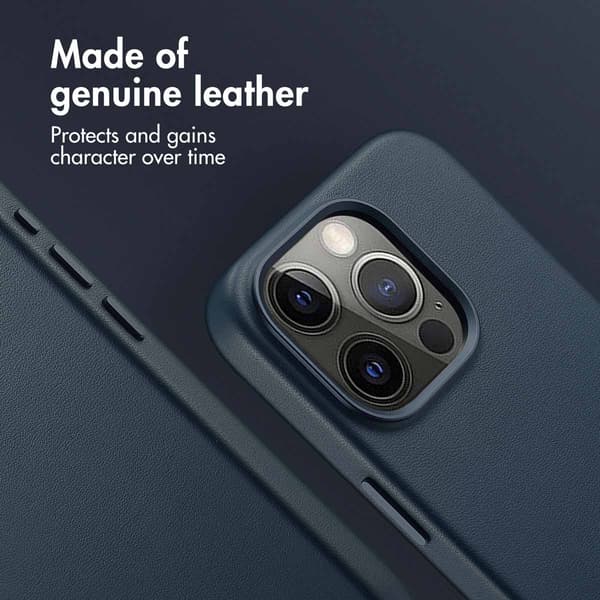 Accezz Læder bagside-cover med MagSafe til Apple iPhone 15 Pro - Nightfall Blue