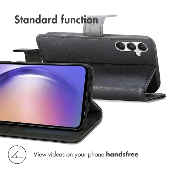 Luksus bogomslag til Samsung Galaxy A55 - Sort