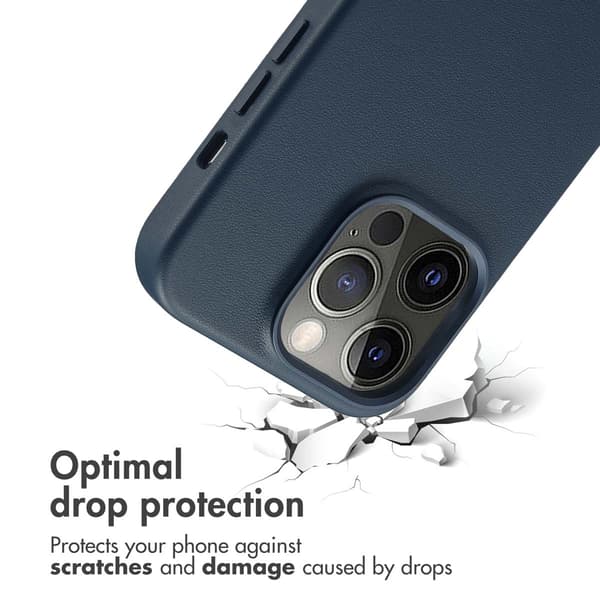 Accezz Läder Baksida MagSafe för Apple iPhone 14 Pro - Nightfall Blue