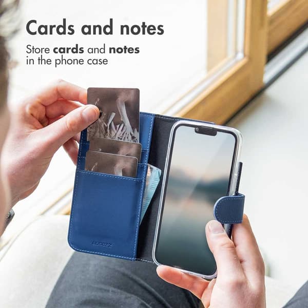 Accezz Plånbok Softcase Bokfodral för Apple iPhone 13 Pro - Mörkblå