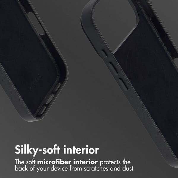 Accezz Läder Baksida MagSafe för Apple iPhone 17 Pro - Onyx Black