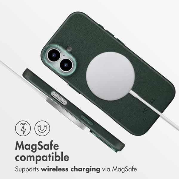 Accezz Läder Baksida MagSafe för Apple iPhone 17 - Cedar Green