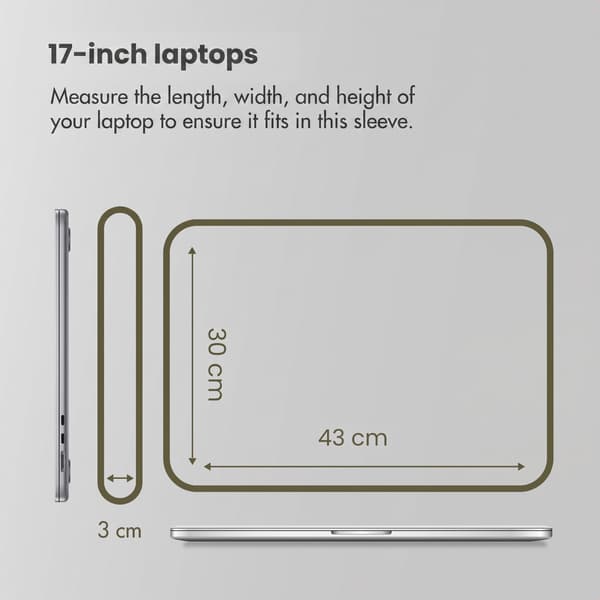 Accezz Laptop sleeve 17 tommer - Sort