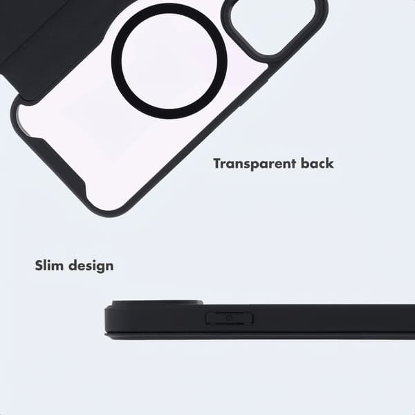 imoshion Transparent bookcase med MagSafe til Apple iPhone 15 - Sort