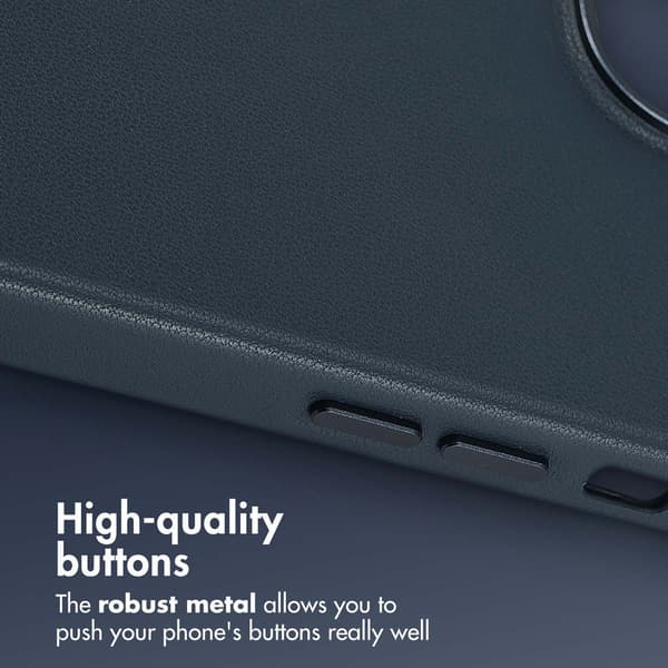 Accezz Läder Baksida MagSafe för Apple iPhone 14 - Nightfall Blue